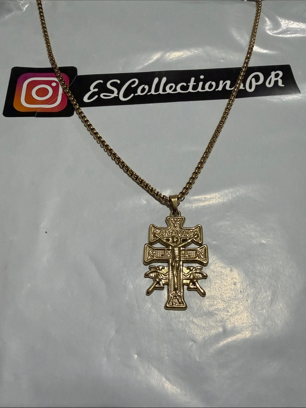 Gold Cross Pendant Necklace